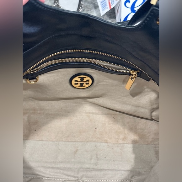 Tory Burch Black T Stitched Tote Bag - Picture 8 of 13